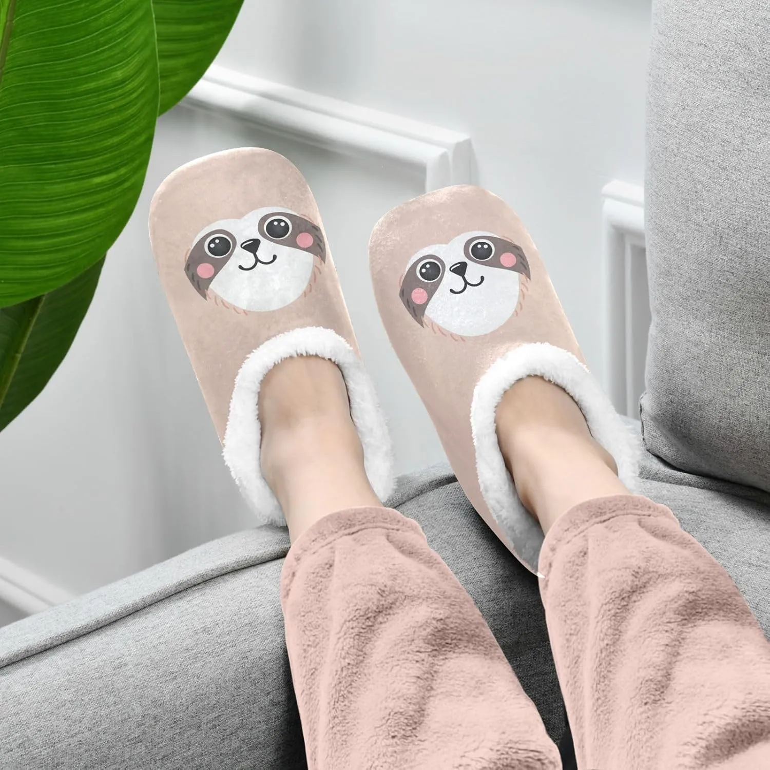 Cute Koala Bear Indoor House Slippers Spa Winter Slipper Home Slippers Soft Memory Foam Slipper Non Slip for Travel Hotel Bedroom Shoes M