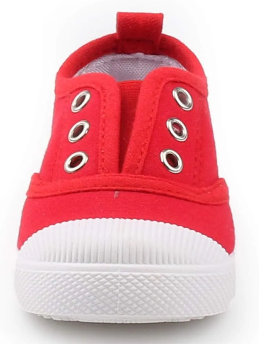 DADAWEN Boy's Girl's Candy Color Canvas Slip-On Lightweight Sneakers Cute Casual Running Shoes