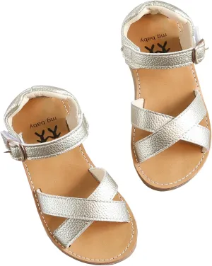 DADAWEN Girl's Summer Water Sandals Strappy Comfort Soft Flat Sandal (Toddler/Little Kid)