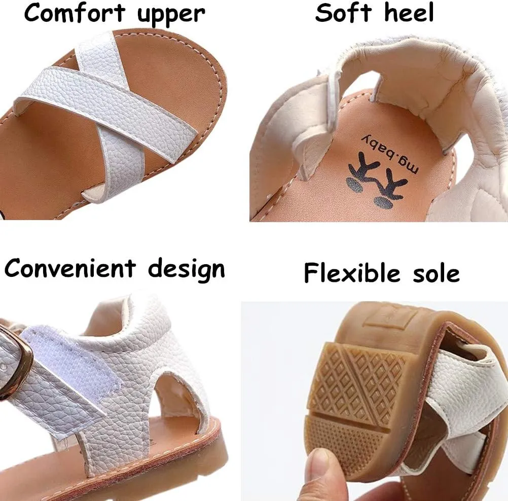 DADAWEN Girl's Summer Water Sandals Strappy Comfort Soft Flat Sandal (Toddler/Little Kid)