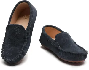 DADAWEN Toddler Little Kid Boys Girls Soft Suede Leather Slip On Flat Boat Dress Shoes Wedding Church Oxford Shoes Loafers