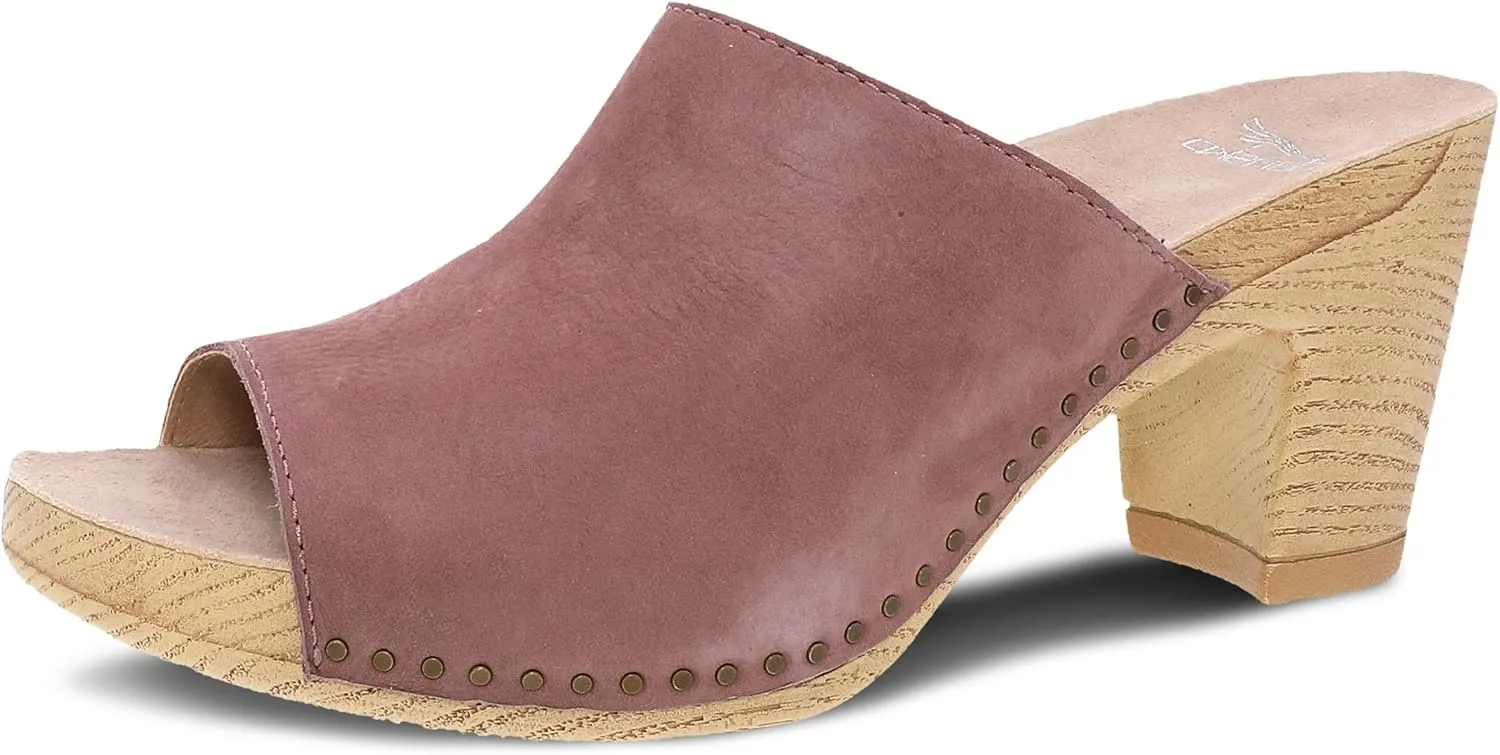 Dansko Tandi Peep Toe Sandal for Women - Soft Leather Treated with Scotchgard for Stain Resistance - Cushioned, Contoured Footbed for All-Day Comfort