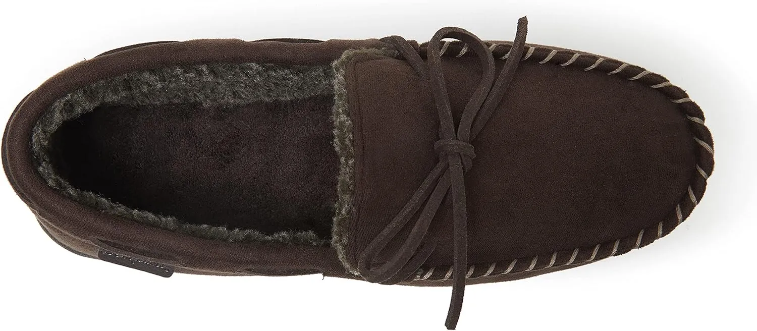 Dearfoams Gifts for Men, Dad, Brother, Husband - Men's Moccasin Slippers - Breathable Memory Foam Toby Men's Slipper