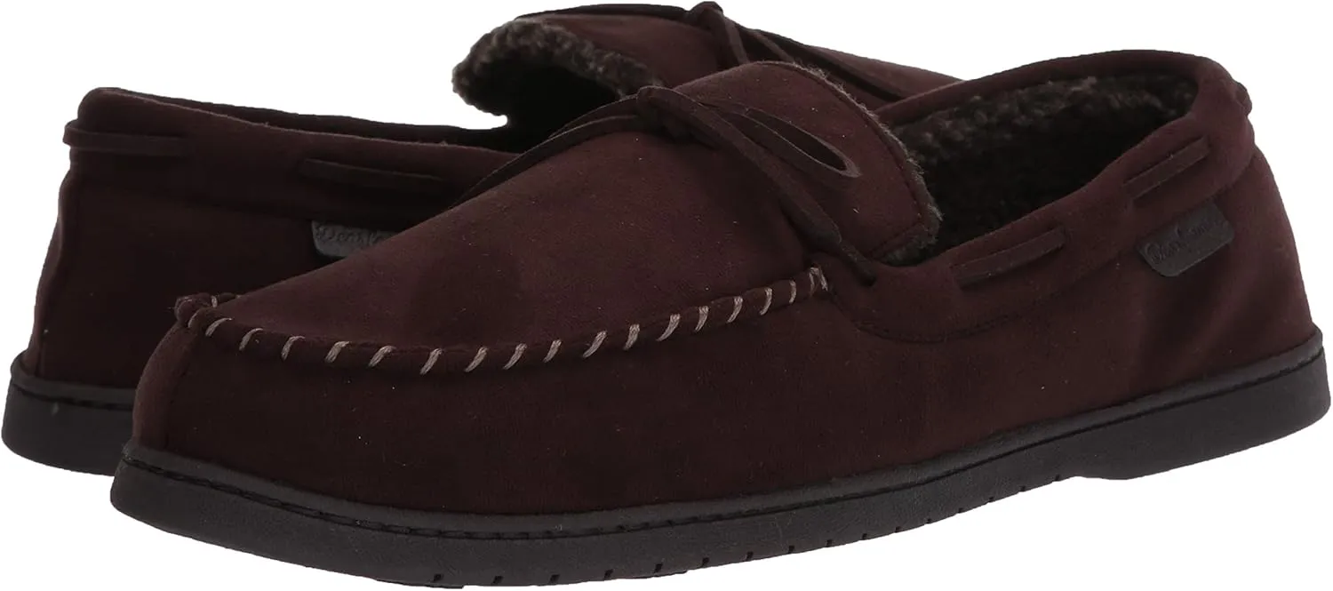 Dearfoams Gifts for Men, Dad, Brother, Husband - Men's Moccasin Slippers - Breathable Memory Foam Toby Men's Slipper