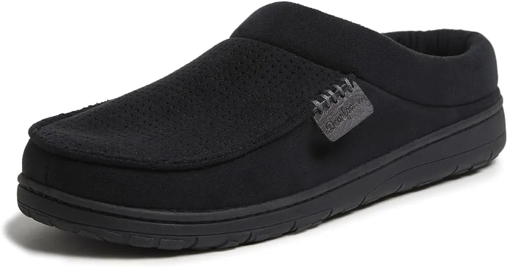 Dearfoams Mens Indoor/Outdoor Breathable Memory Foam Brendan Clog House Shoe Slipper with Wide Widths