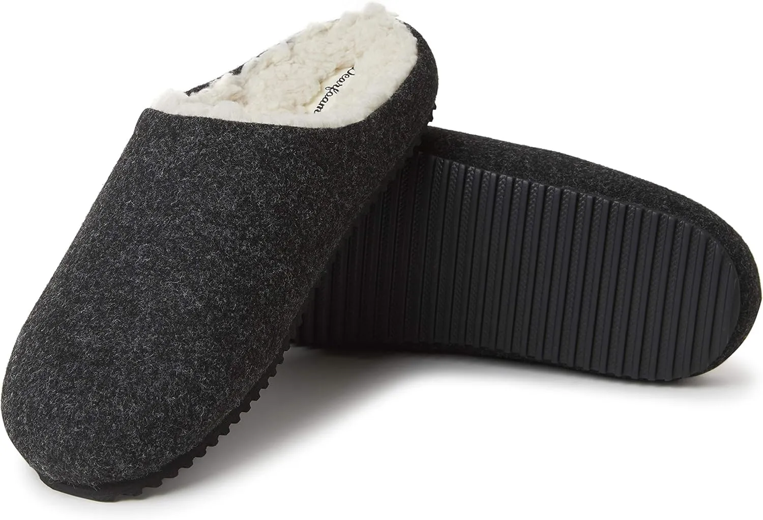 Dearfoams Men's Microwool Clog with Molded Footbed Slipper