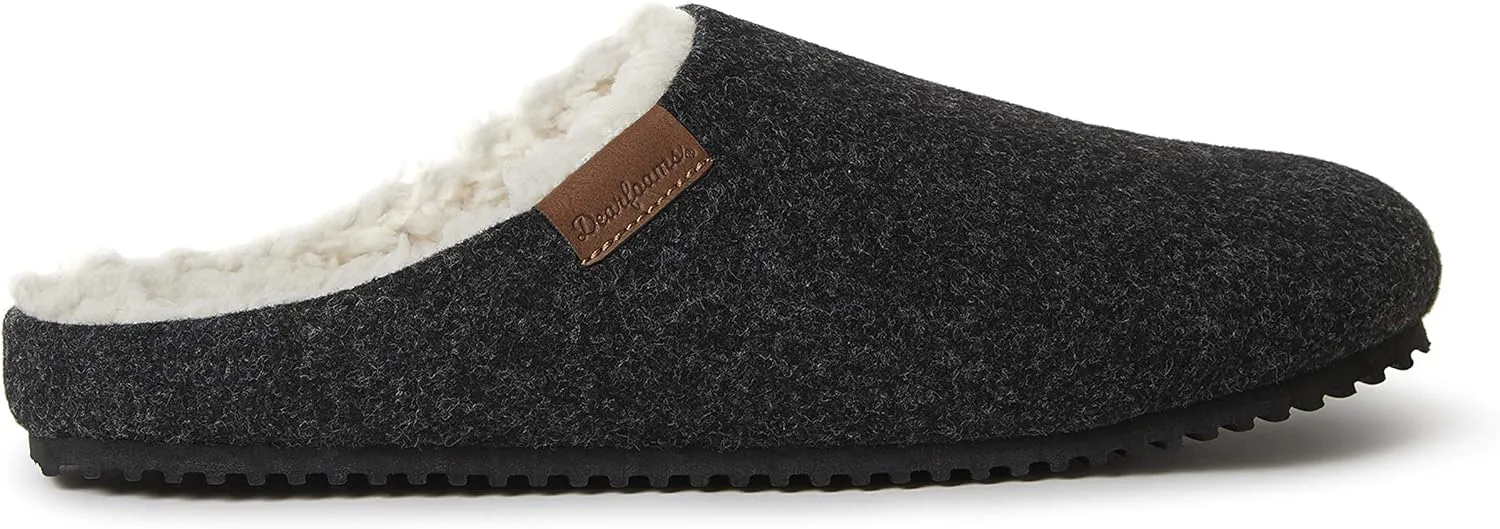 Dearfoams Men's Microwool Clog with Molded Footbed Slipper