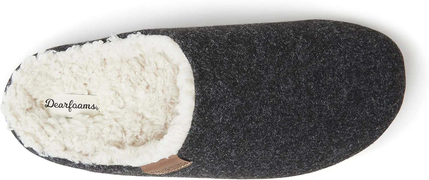 Dearfoams Men's Microwool Clog with Molded Footbed Slipper