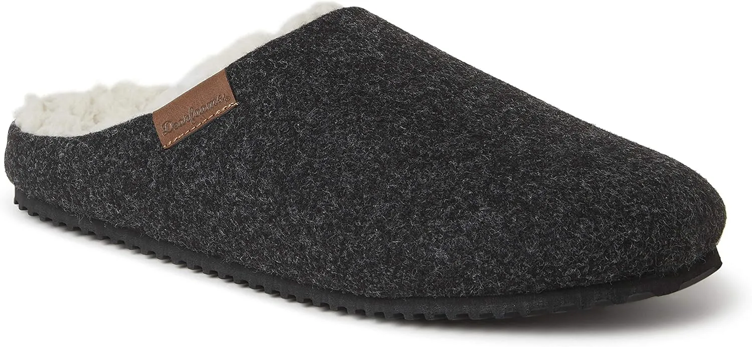 Dearfoams Men's Microwool Clog with Molded Footbed Slipper