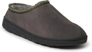 Dearfoams Men's Suede Clog with Woven Accent Slipper