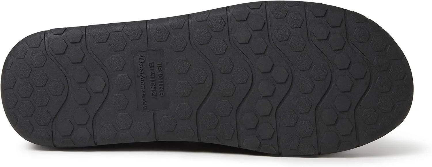Dearfoams Men's Suede Clog with Woven Accent Slipper