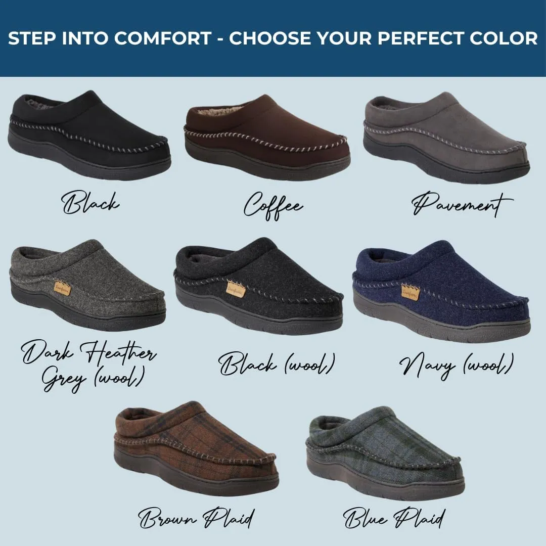Dearfoams Men's Thompson Memory Foam Indoor/Outdoor Clog Slipper