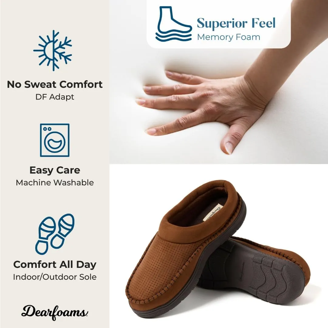 Dearfoams Men's Thompson Memory Foam Indoor/Outdoor Clog Slipper
