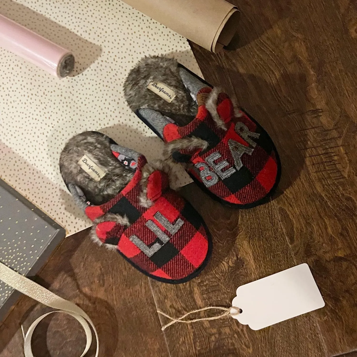Dearfoams Toddler and Kids' Lil Bear Baby Bear Slipper