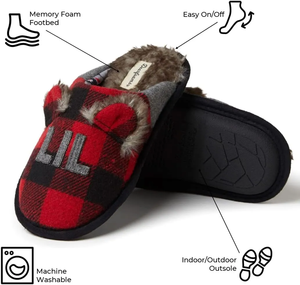 Dearfoams Toddler and Kids' Lil Bear Baby Bear Slipper