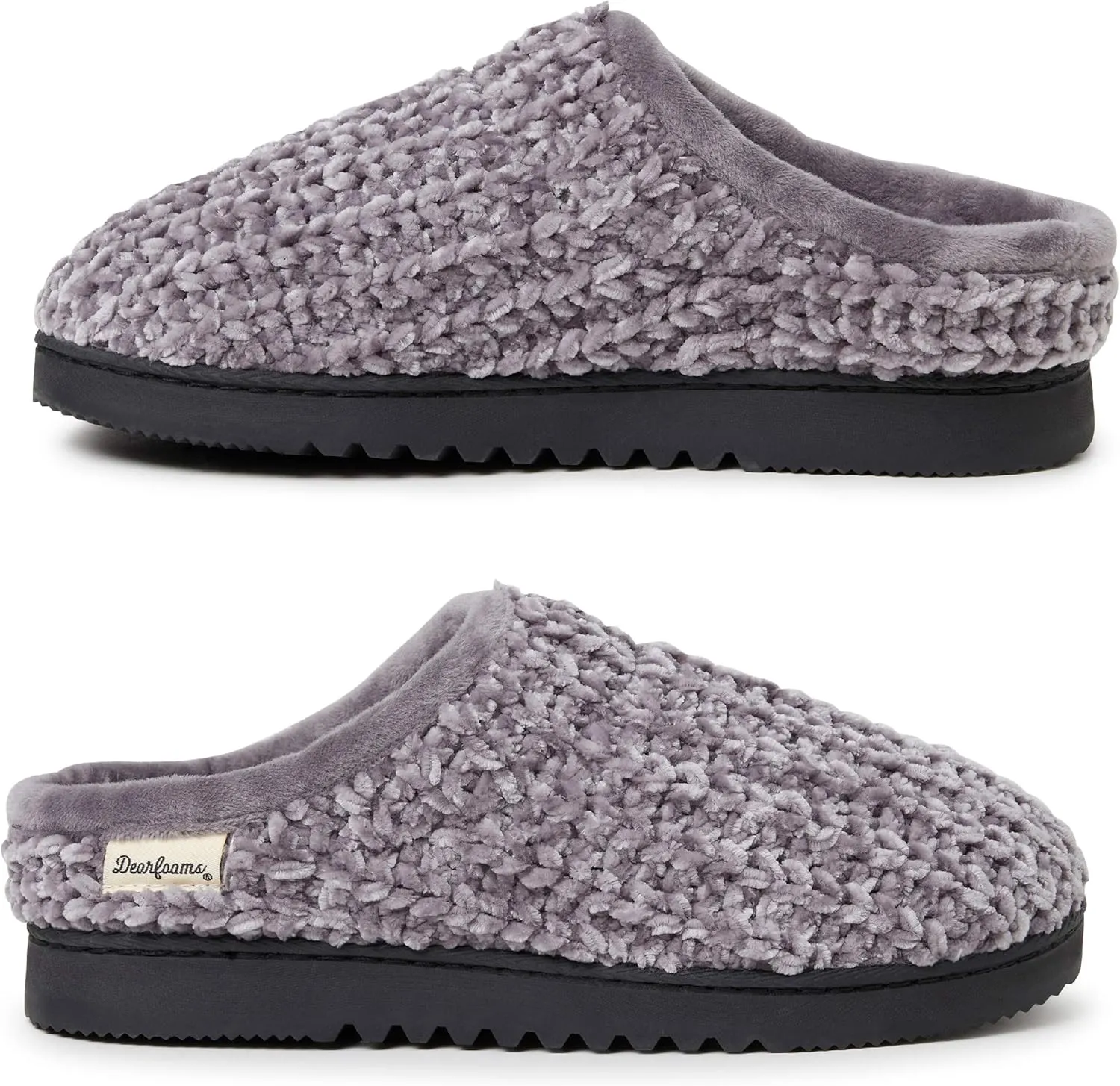 Dearfoams Women's Chenille High Vamp Clog Slipper