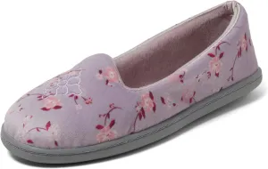 Dearfoams Women's Cozy Memory Foam Indoor Rebecca Closed Back House Ballet Slipper with Wide Widths