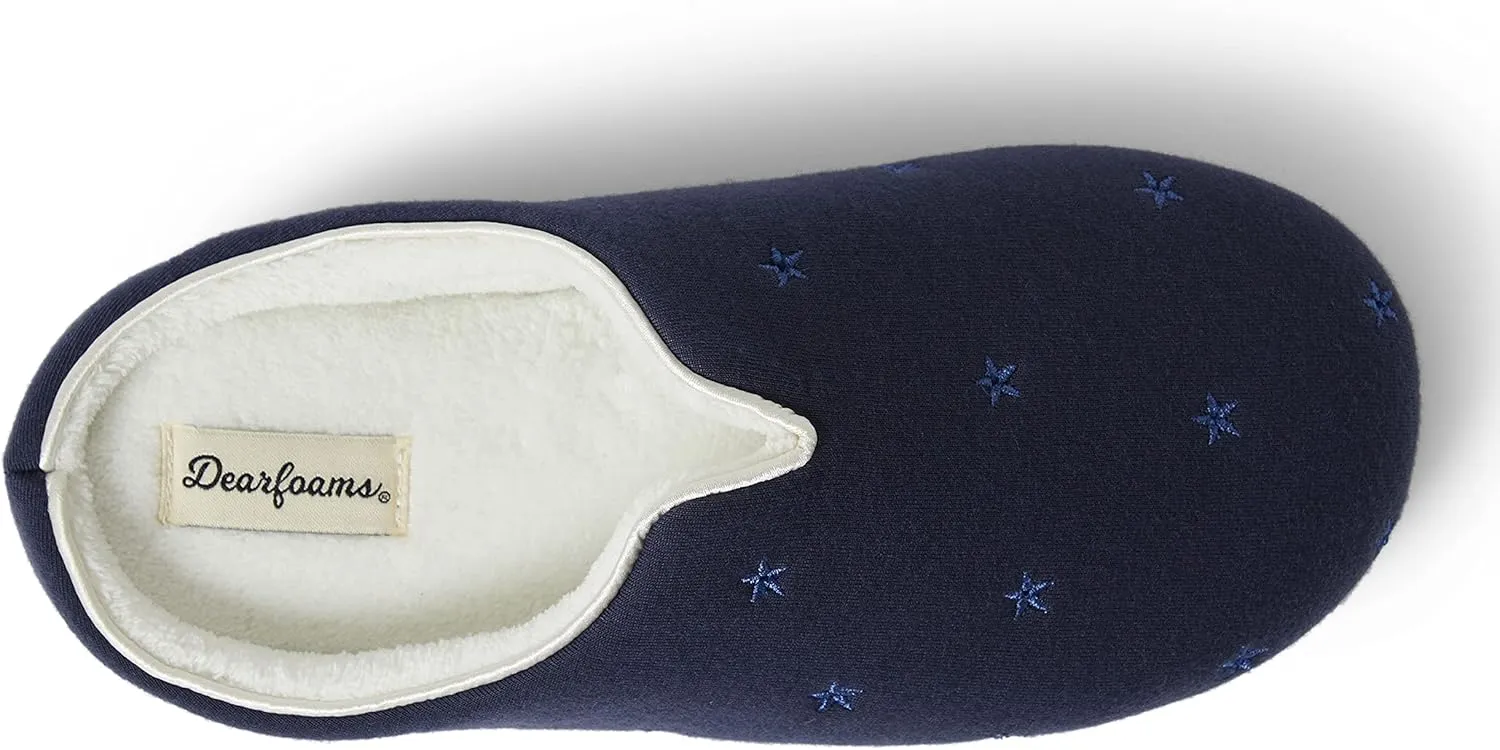 Dearfoams Women's Dori Cozy Jersey Notch Clog Slipper