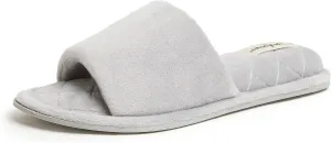 Dearfoams Women's Indoor Fuzzy Memory Foam Cloud Slip On Beatrice House Slide Slipper