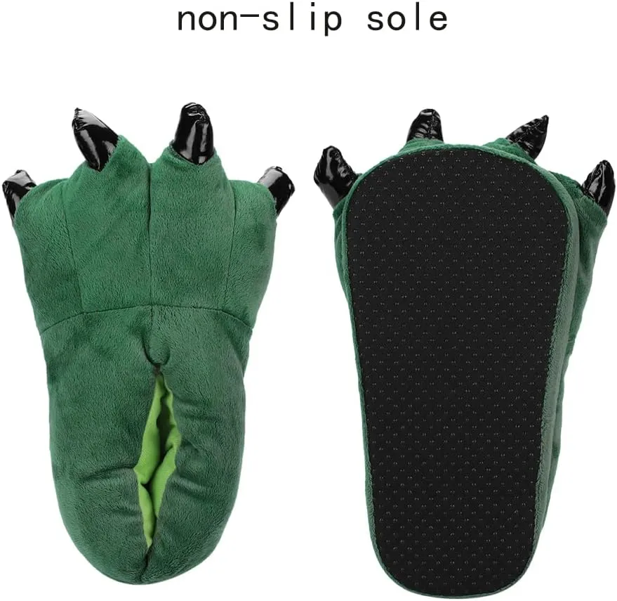 Dinosaur Slipper Plush Animal Claw Shoes for Adult Kid Halloween Costume Slippers Cute Tricky Paw Footwear Cosplay Party Prop