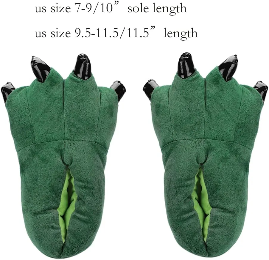 Dinosaur Slipper Plush Animal Claw Shoes for Adult Kid Halloween Costume Slippers Cute Tricky Paw Footwear Cosplay Party Prop