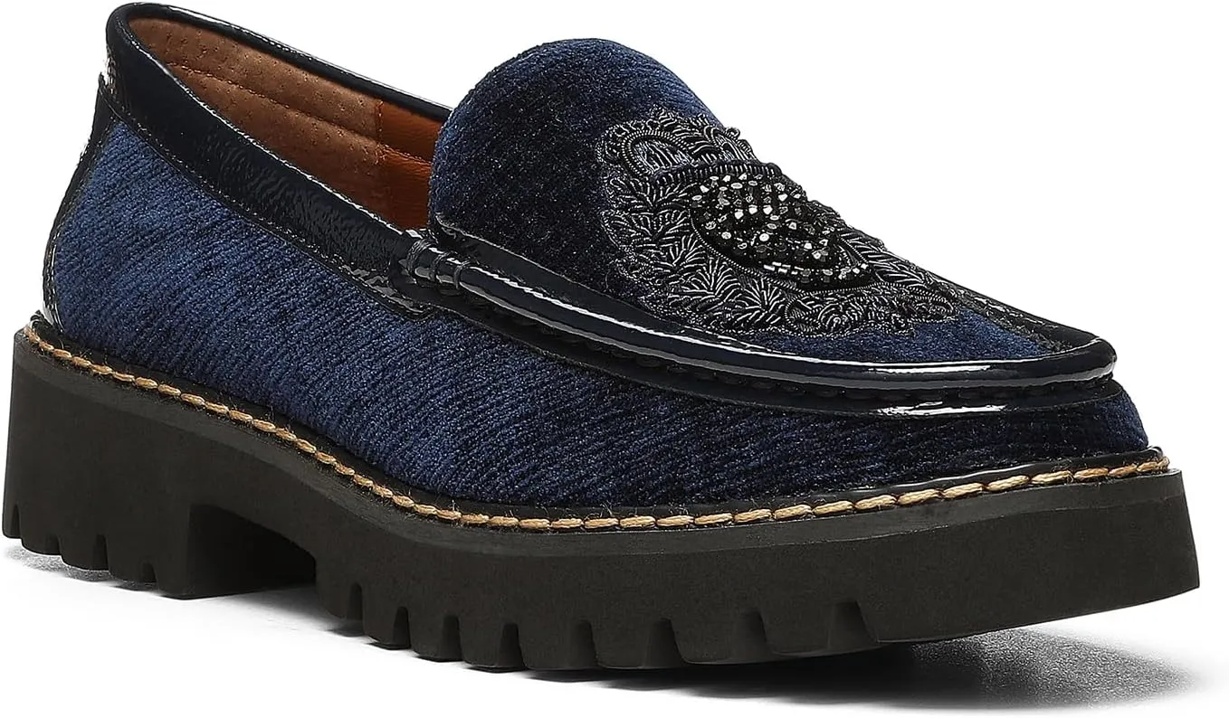 Donald Pliner Women's Hope Textured Velvet Upper, Designer, Classic Shoes, Dress Loafers