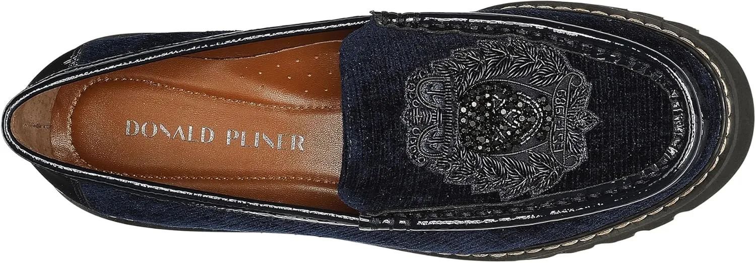 Donald Pliner Women's Hope Textured Velvet Upper, Designer, Classic Shoes, Dress Loafers