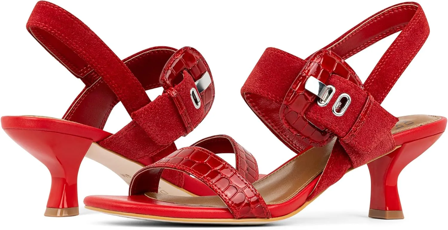 Donald Pliner Women's Keiran Soft Metallic Brush Off Heeled Sandal