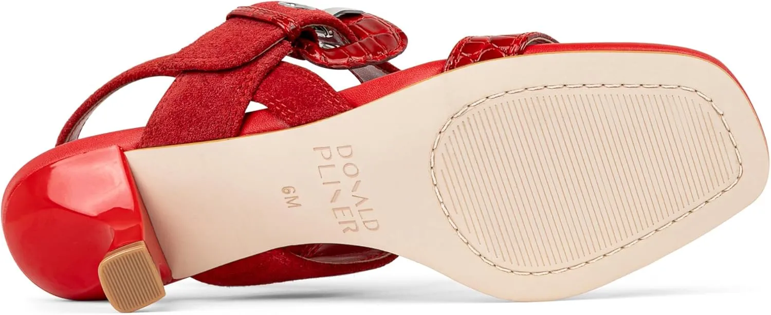 Donald Pliner Women's Keiran Soft Metallic Brush Off Heeled Sandal