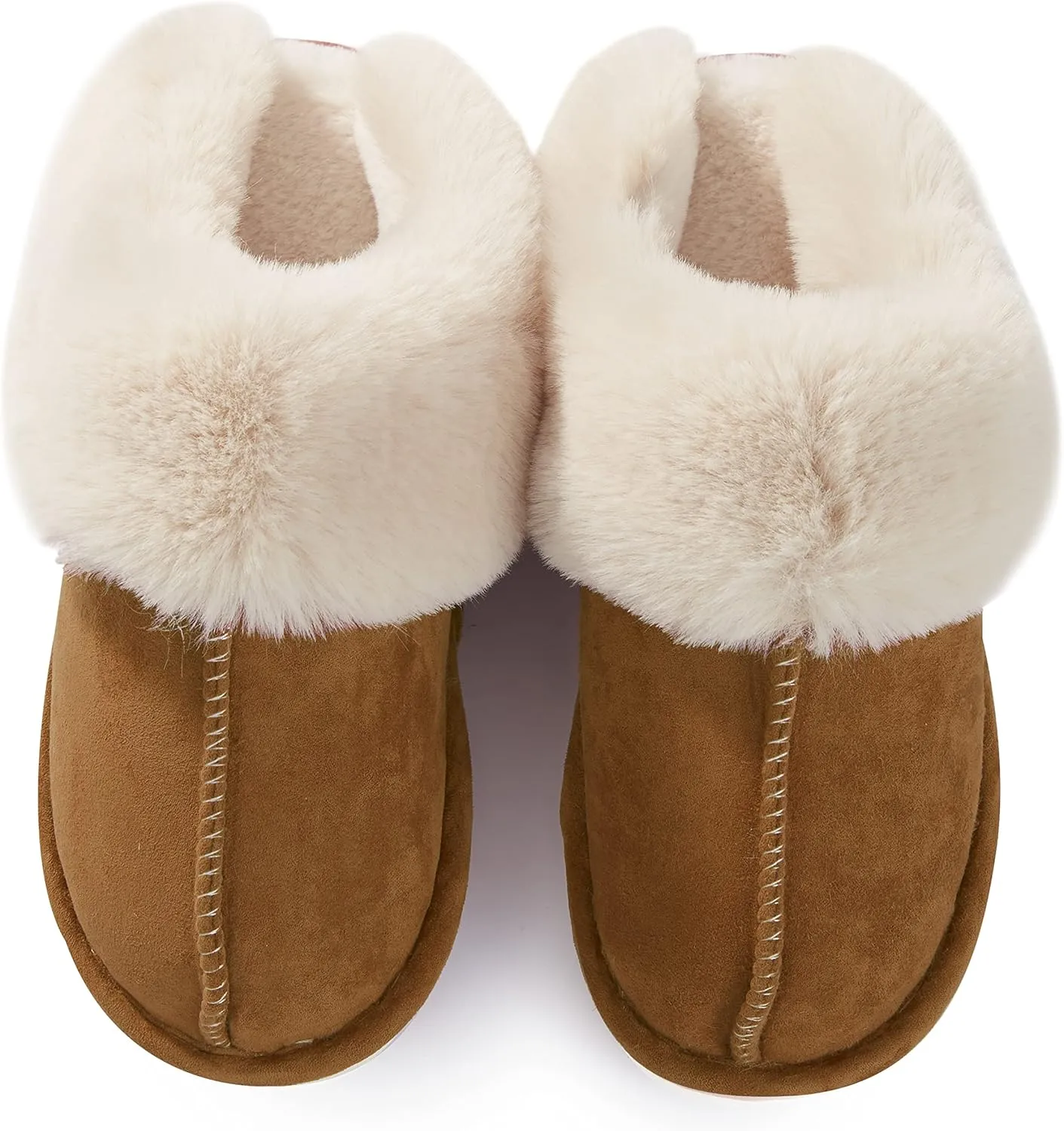 Donpapa Womens Slipper with Memory Foam Fluffy Soft Warm Slip On House Slippers Anti-Skid Cozy Plush for Indoor Outdoor