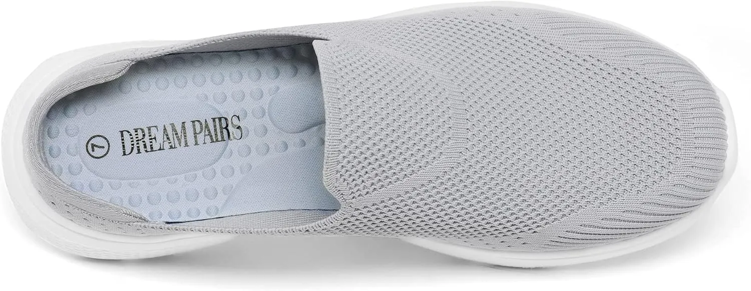 DREAM PAIRS Mules for Women Shoes Slip on Sneakers Knit Flats Lightweight Breathable Comfortable Walking Shoes