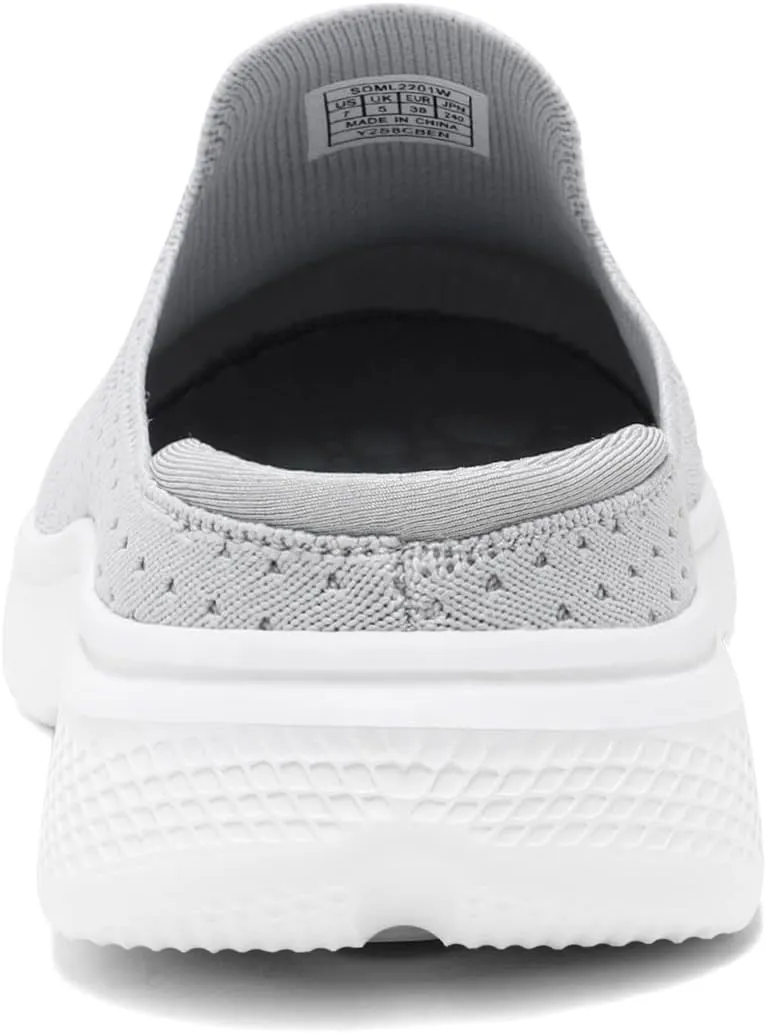 DREAM PAIRS Mules for Women Shoes Slip on Sneakers Knit Flats Lightweight Breathable Comfortable Walking Shoes