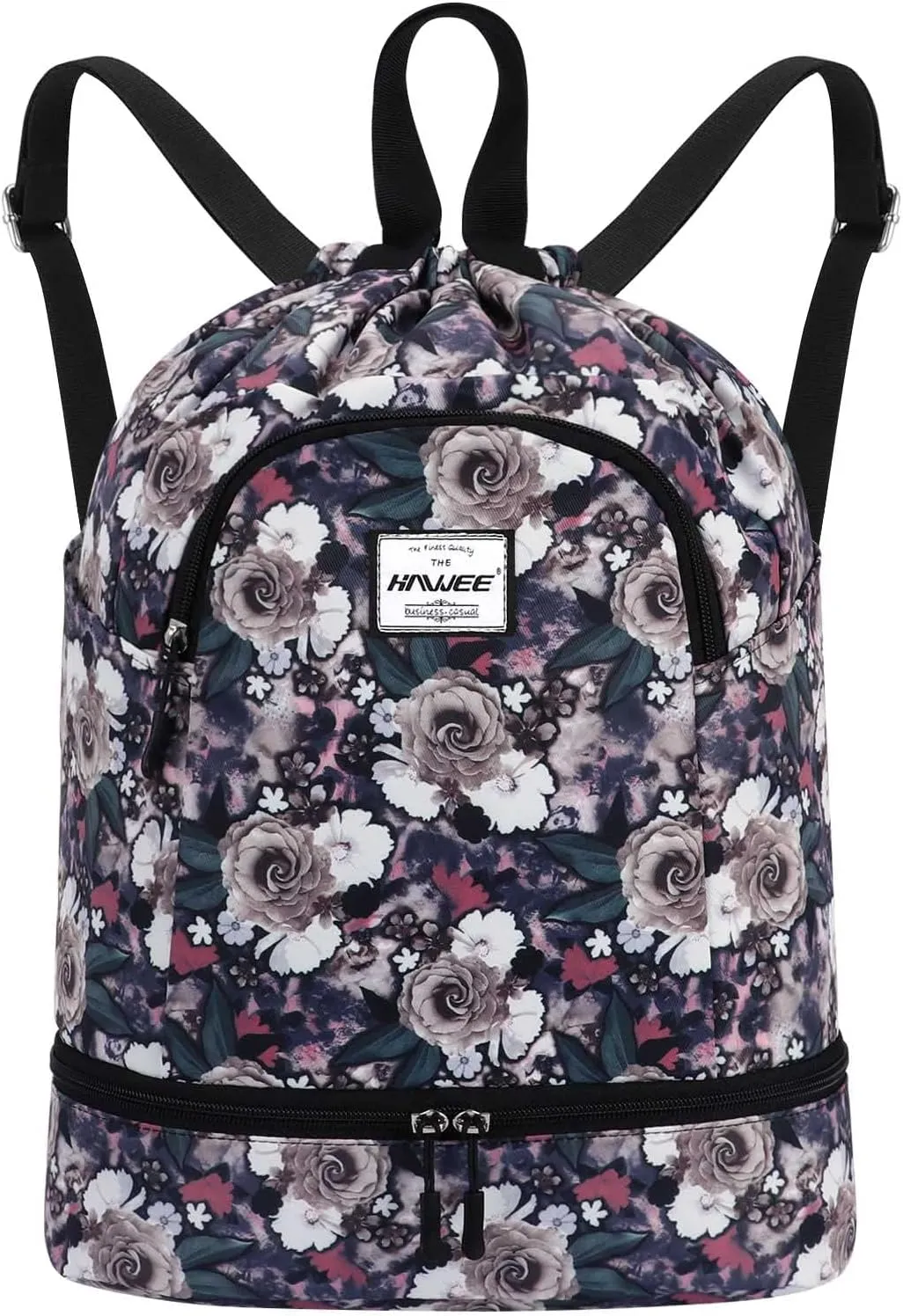 Dry Wet Drawstring Backpack with Shoe Compartment for Women Adjustable Gym Bag