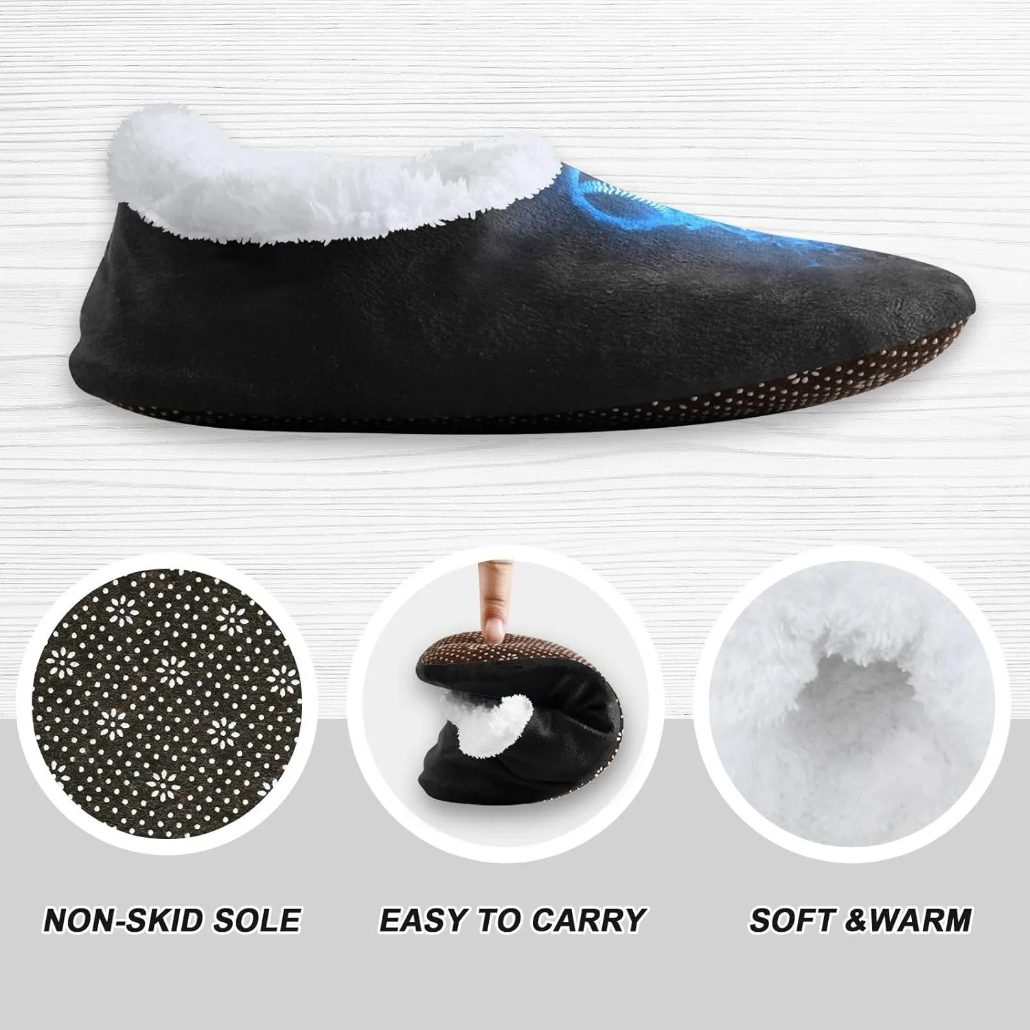 Dussdil Blue Flame Baseball Ball Home Winter Slippers Spa Travel House Slipper Soft Memory Foam Slipper Non Slip for Women Men Hotel Bedroom Shoes Slippers M