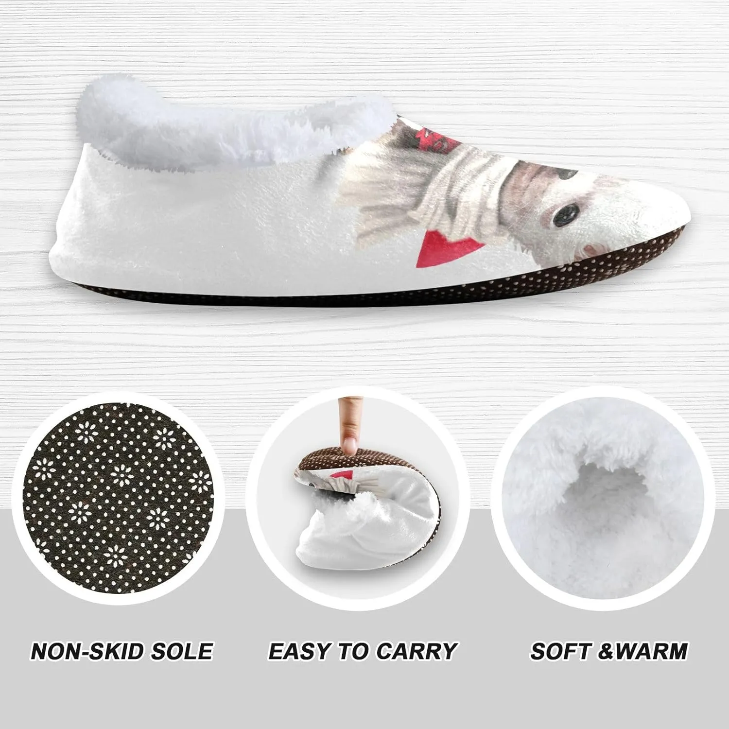Dussdil Chihuahua Scarf Home Winter Slippers Spa Travel House Slipper Soft Memory Foam Slipper Non Slip for Women Men Hotel Bedroom Shoes Slippers M