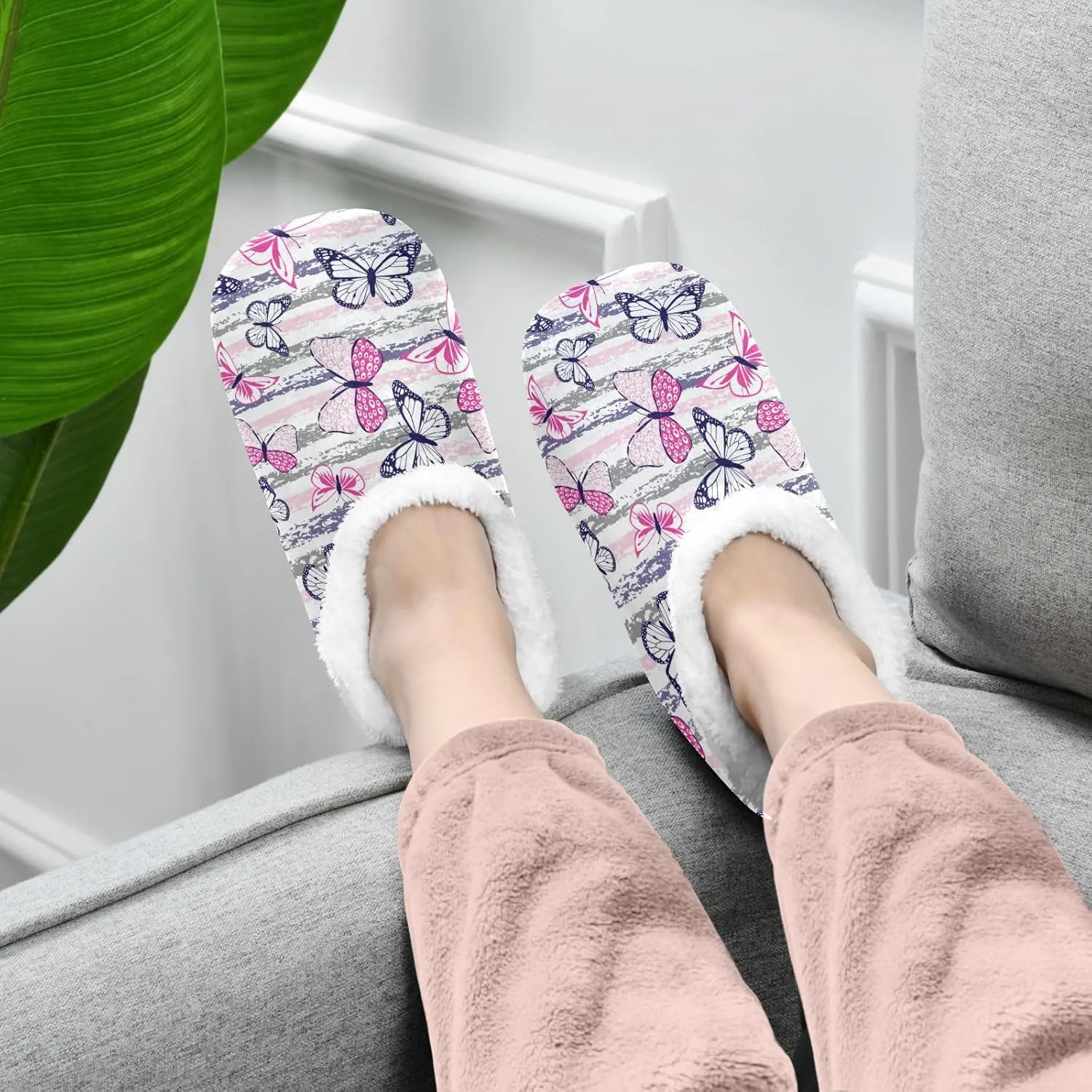 Dussdil Home Winter Slippers Spa Travel House Slipper Soft Memory Foam Slipper Non Slip for Hotel Bedroom Shoes Slippers