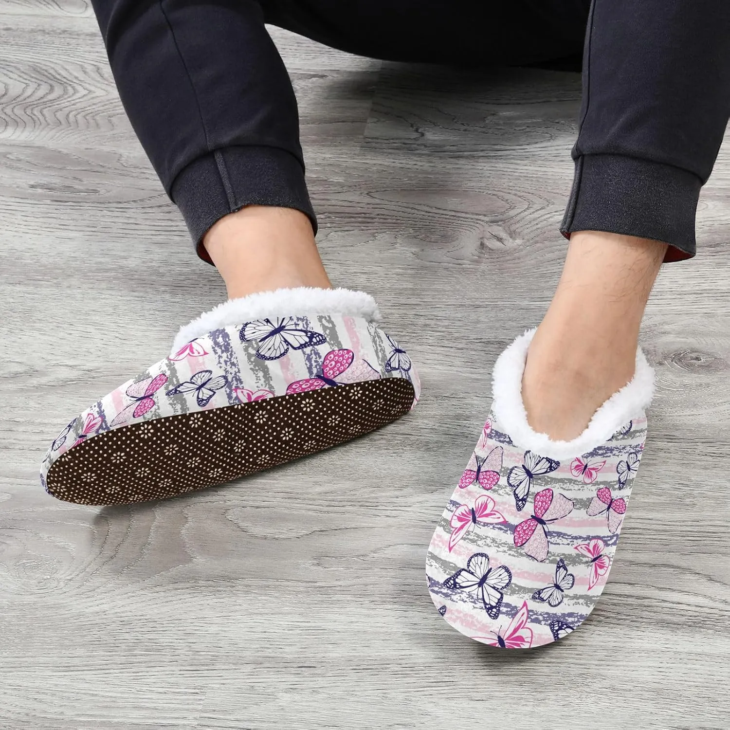 Dussdil Home Winter Slippers Spa Travel House Slipper Soft Memory Foam Slipper Non Slip for Hotel Bedroom Shoes Slippers