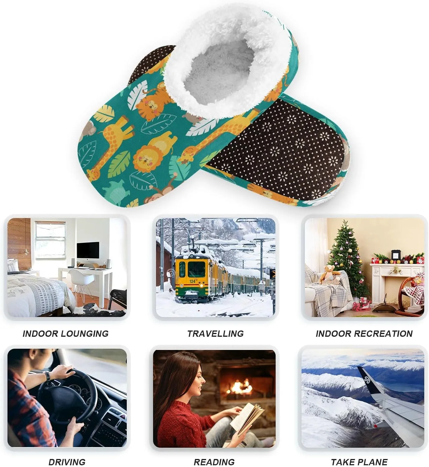 Dussdil Home Winter Slippers Spa Travel House Slipper Soft Memory Foam Slipper Non Slip for Hotel Bedroom Shoes Slippers