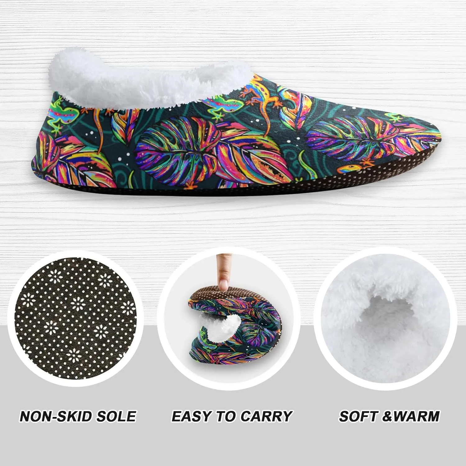 Dussdil Home Winter Slippers Spa Travel House Slipper Soft Memory Foam Slipper Non Slip for Hotel Bedroom Shoes Slippers