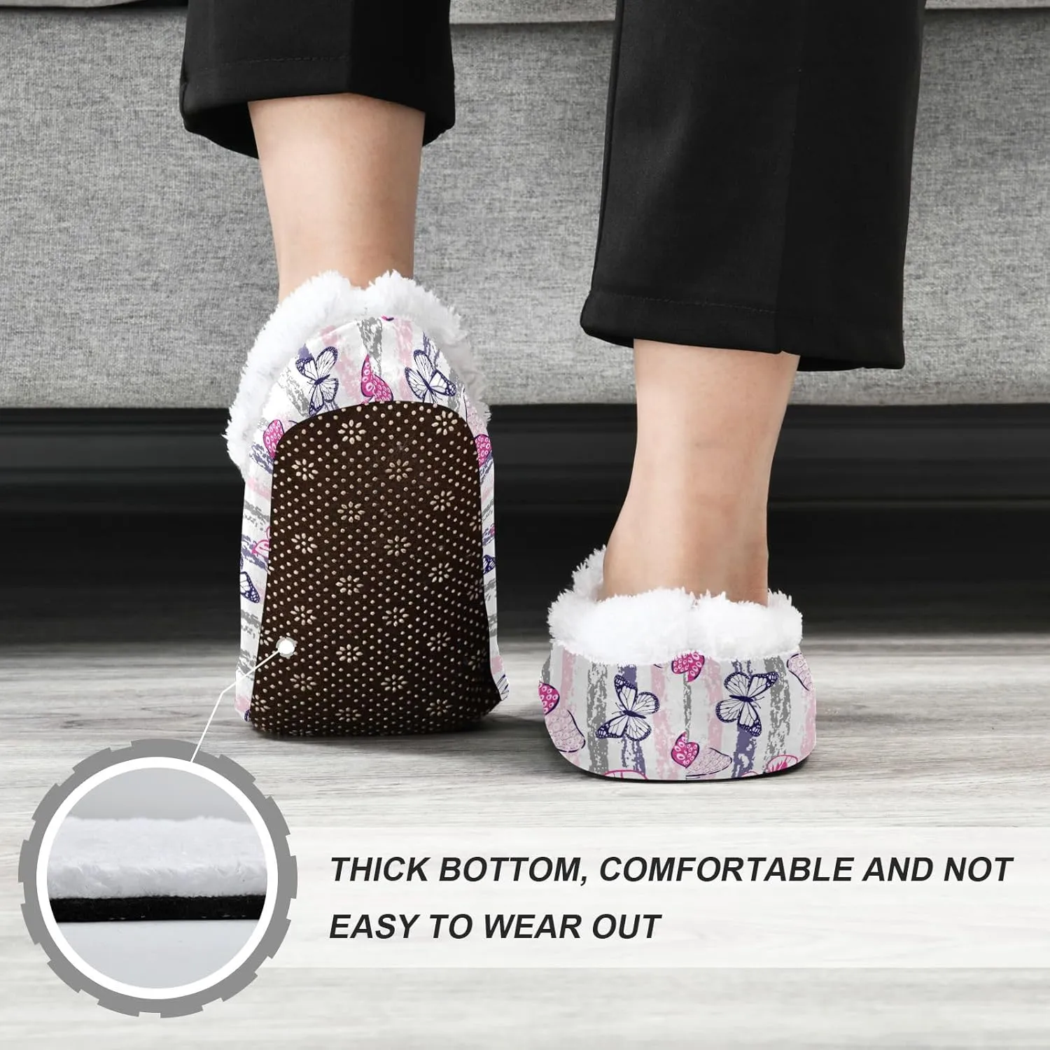 Dussdil Home Winter Slippers Spa Travel House Slipper Soft Memory Foam Slipper Non Slip for Hotel Bedroom Shoes Slippers