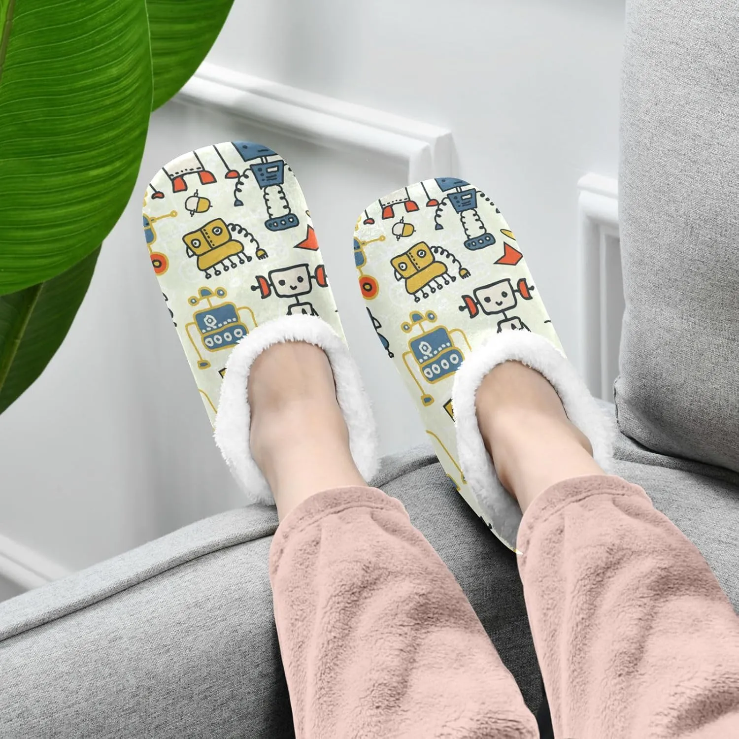 Dussdil Home Winter Slippers Spa Travel House Slipper Soft Memory Foam Slipper Non Slip for Hotel Bedroom Shoes Slippers