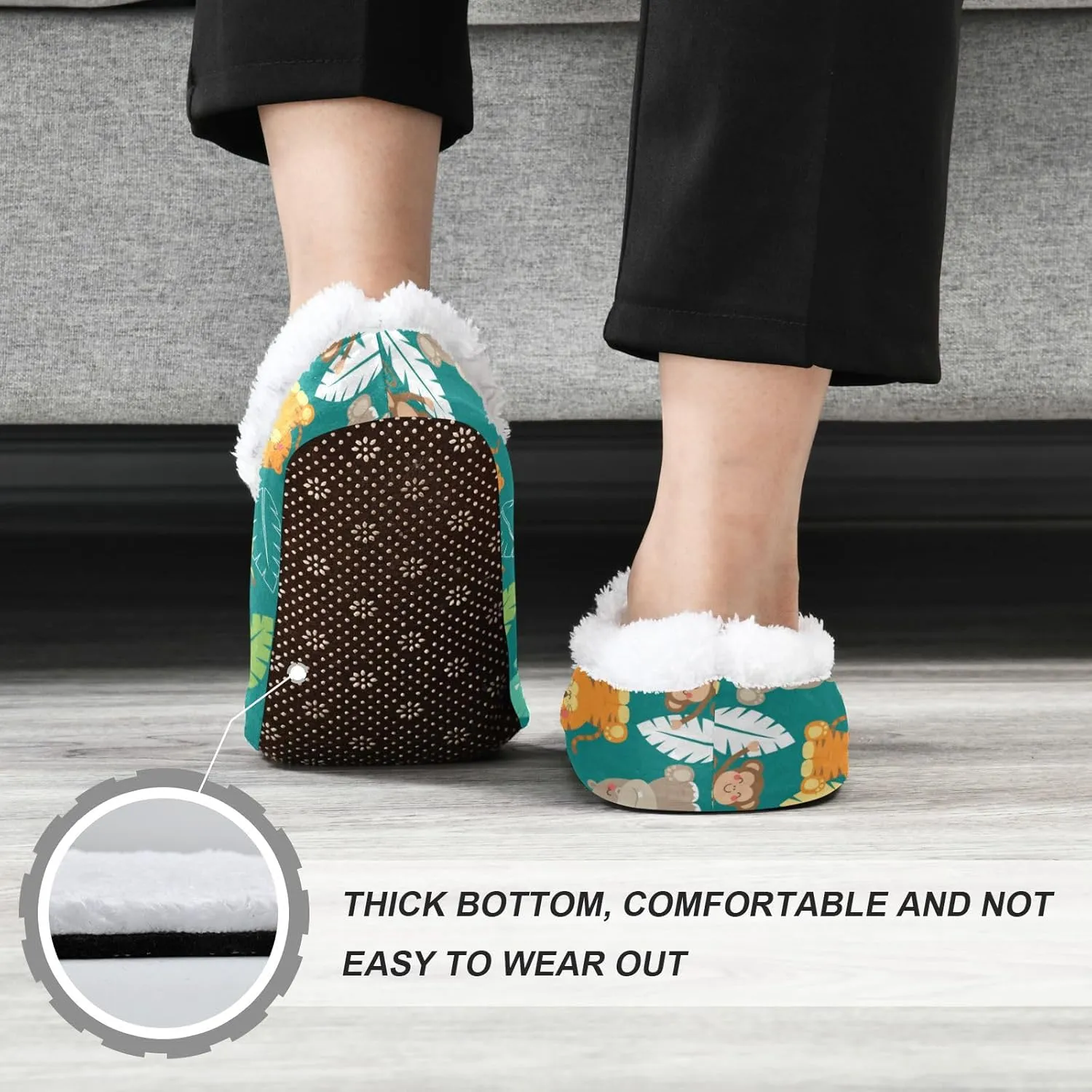 Dussdil Home Winter Slippers Spa Travel House Slipper Soft Memory Foam Slipper Non Slip for Hotel Bedroom Shoes Slippers