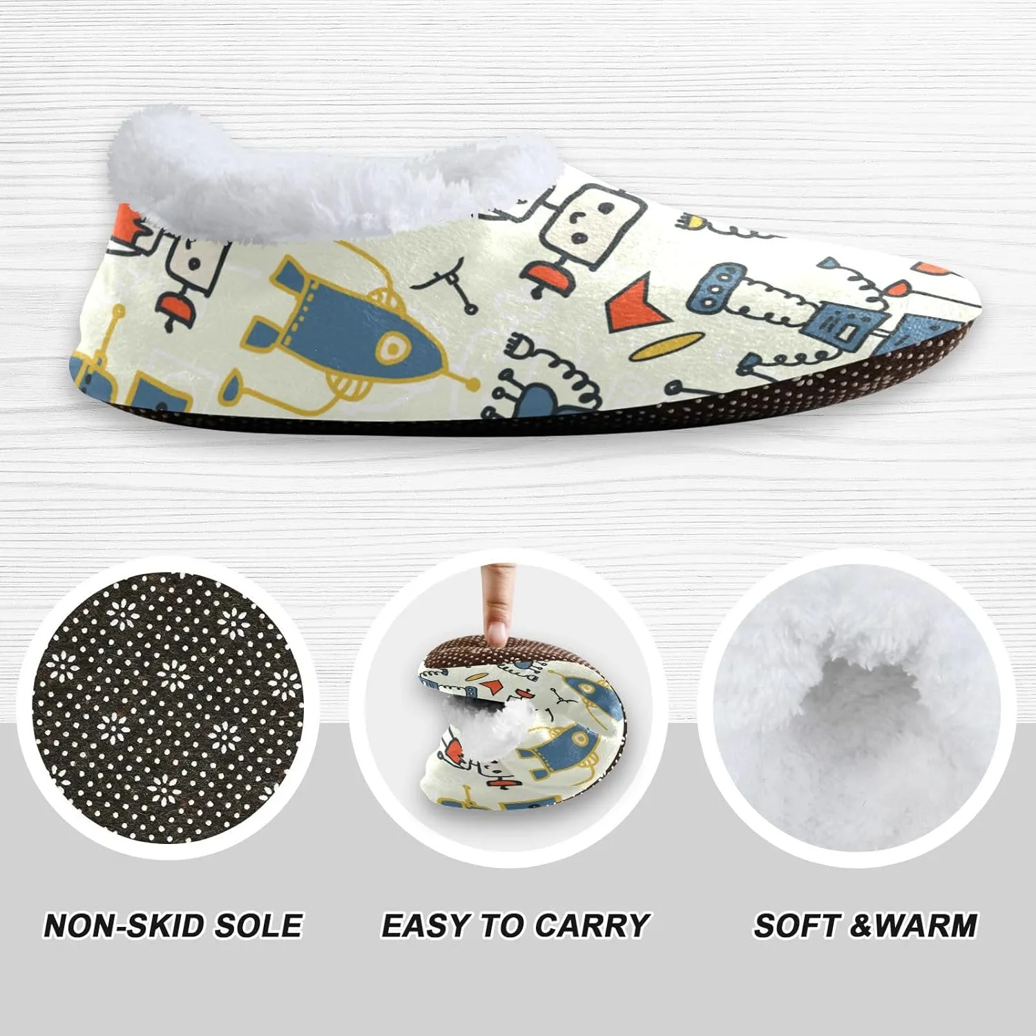 Dussdil Home Winter Slippers Spa Travel House Slipper Soft Memory Foam Slipper Non Slip for Hotel Bedroom Shoes Slippers