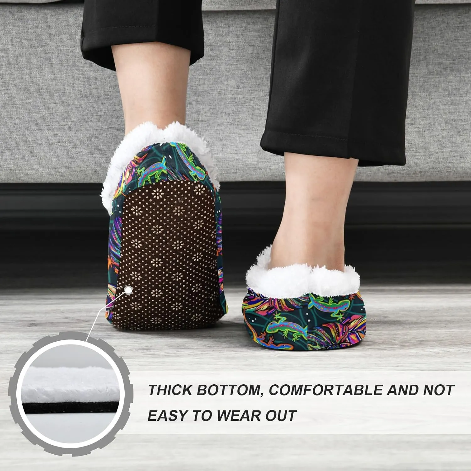 Dussdil Home Winter Slippers Spa Travel House Slipper Soft Memory Foam Slipper Non Slip for Hotel Bedroom Shoes Slippers