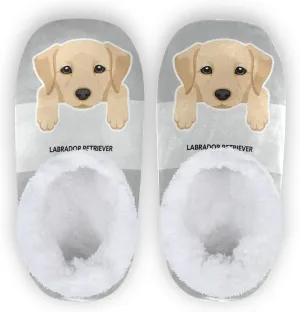 Dussdil Labrador Retriever Puppy Home Winter Slippers Spa Travel House Slipper Soft Memory Foam Slipper Non Slip for Women Men Hotel Bedroom Shoes Slippers M