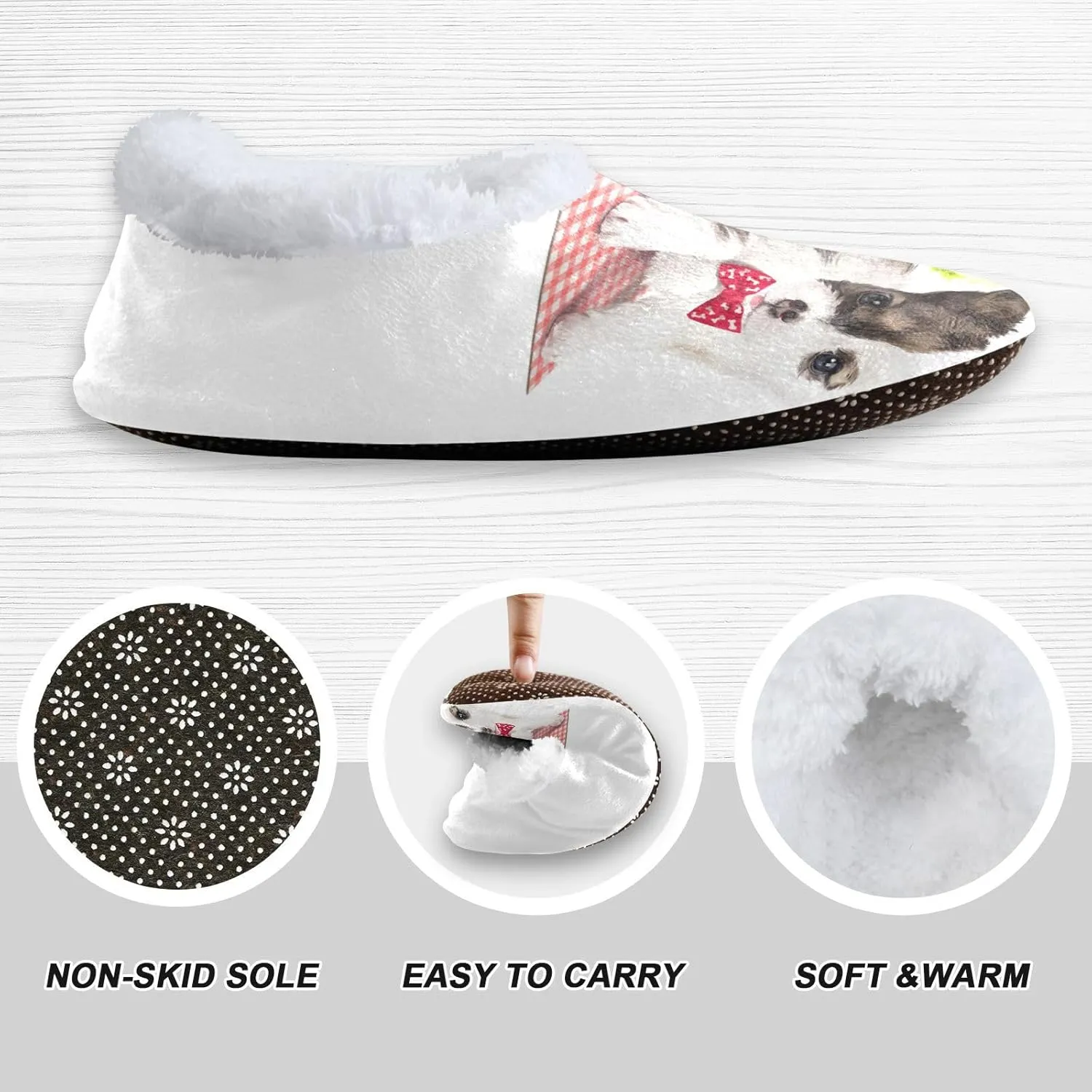 Dussdil Puppy Hamburger Home Winter Slippers Spa Travel House Slipper Soft Memory Foam Slipper Non Slip for Women Men Hotel Bedroom Shoes Slippers M