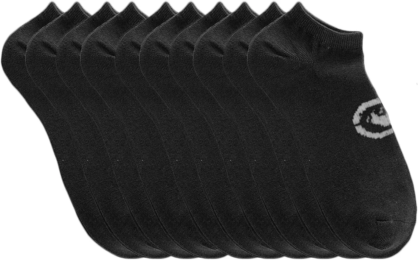 Ecko Men's Black Quick Dry No Show Athletic Socks (10, 20 or 30 Pairs)