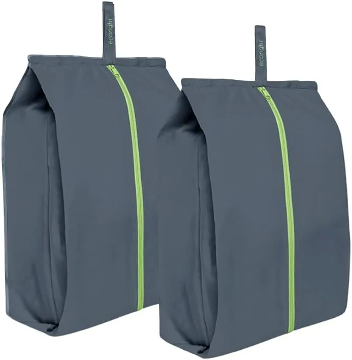 Ecoright Shoe Bags for Travel, Set of 2, 100% Recycled Water-Resistant Zipper Pouch Bags, Shoe Bags for Storage, Travel Essentials for Men & Women