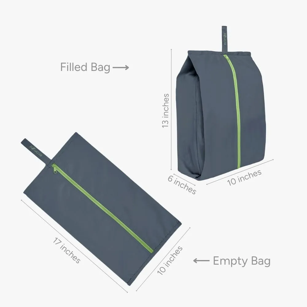 Ecoright Shoe Bags for Travel, Set of 2, 100% Recycled Water-Resistant Zipper Pouch Bags, Shoe Bags for Storage, Travel Essentials for Men & Women
