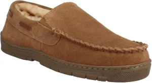 Eddie Bauer Warm & Cozy Men's Slippers Suede Indoor Slippers with Memory Foam Slip-On House Shoes for Men, Winter Footwear - Tan XX-Large